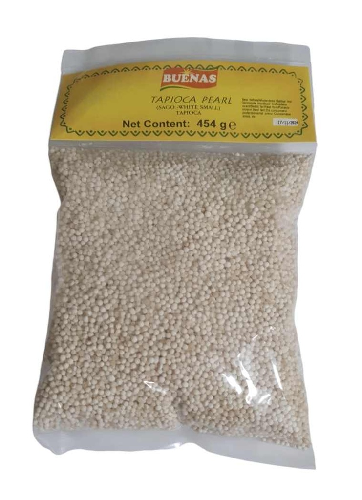 Tapioca Pearl Sago White (small) 454g - Buenas